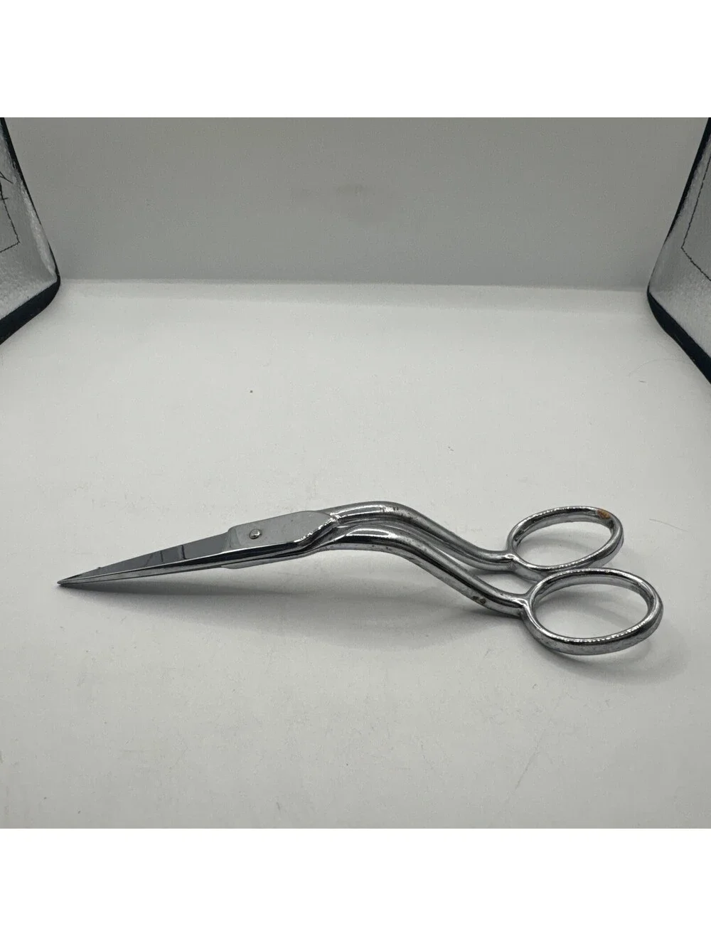 Gingher Double Curve Embroidery Scissors Chrome. Made In Italy